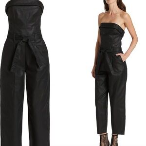 7 For All Mankind Balloon Leg Coated Denim Jumpsuit Size Small